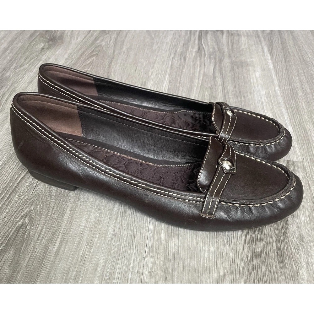 Coach Women's Brown Leather Driver Loafer   Style # F2080 Size 8.5‎ N